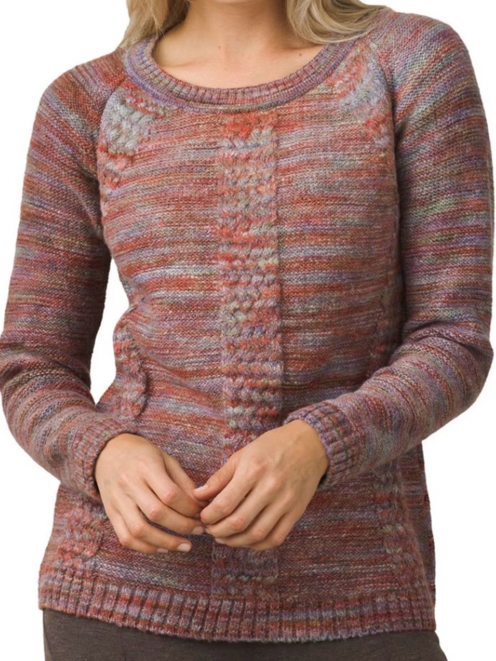 PRANA Kerrolyn Sweater Multi Colored Raglan Sweater XS